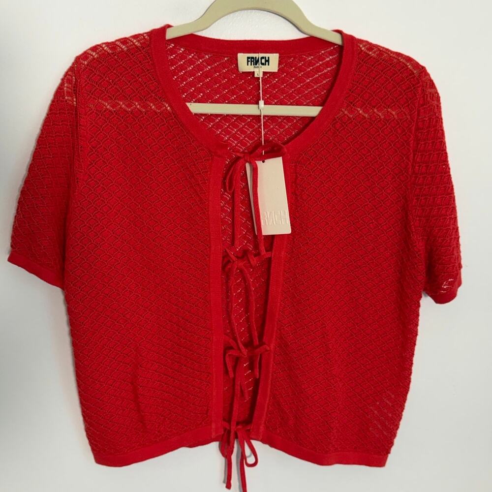 Frnch Women's Rogue Tie Front Cardigan NWR size large